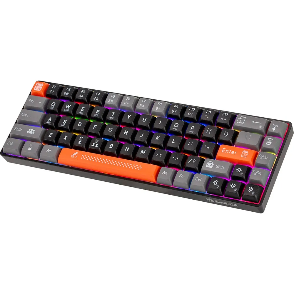 Tastatura Gaming Wireless mecanica MARVO KG902W, Bluetooth, USB, RGB, Negru - imagine 2