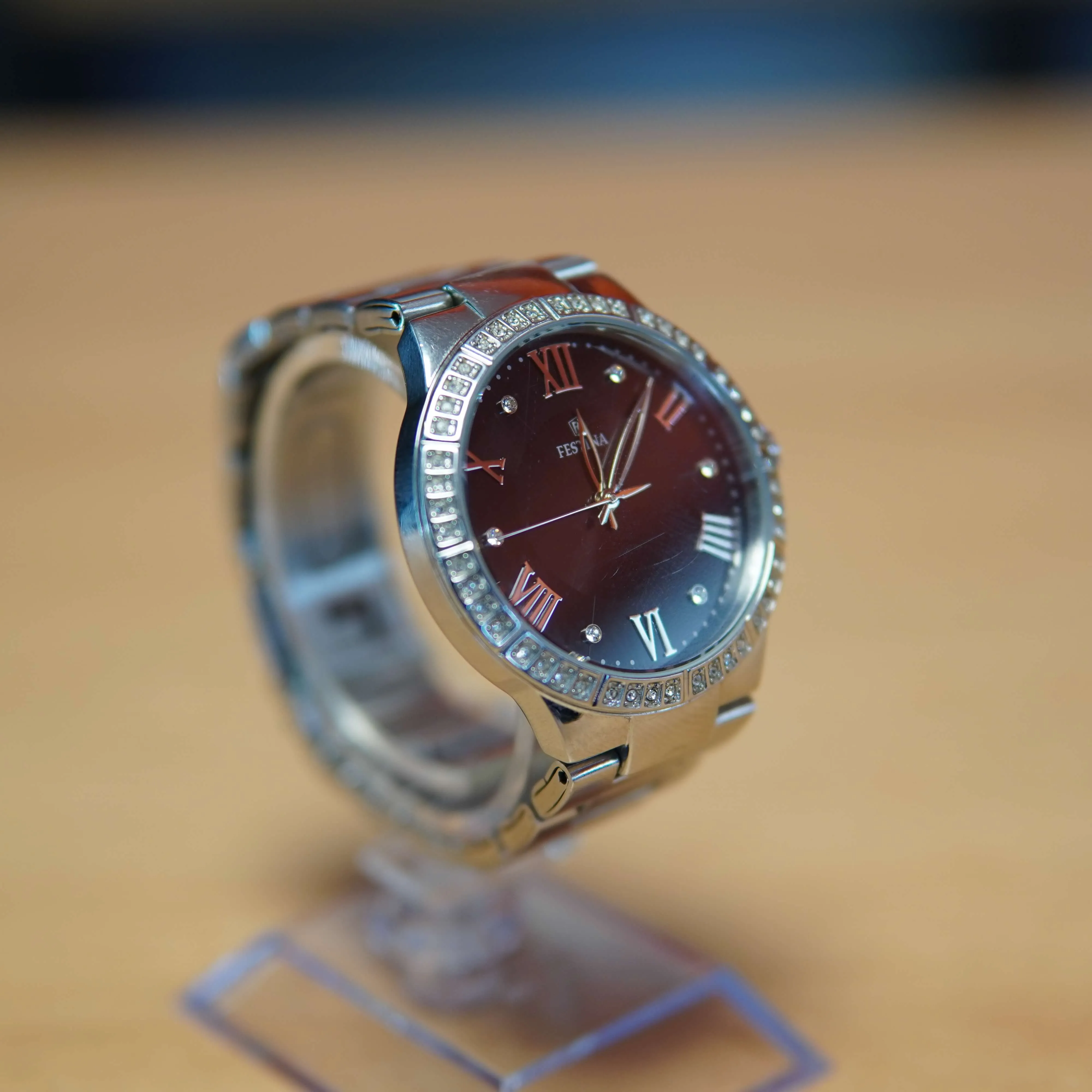 Ceas de Dama Festina F16719, Stainless Steel, 5 ATM, Cadran Negru, Argintiu - imagine 3