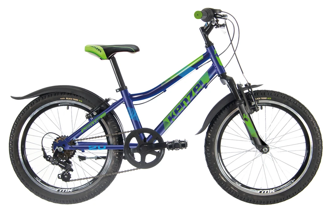 Bicicleta Copii Kenzel Roxis SF20 M 6, Roti 20 inch, Cadru Kenzel Hi-ten, Furca Suspensie Zoom CH327E, 6 Viteze Shimano, Frane V-Brake, Albastru