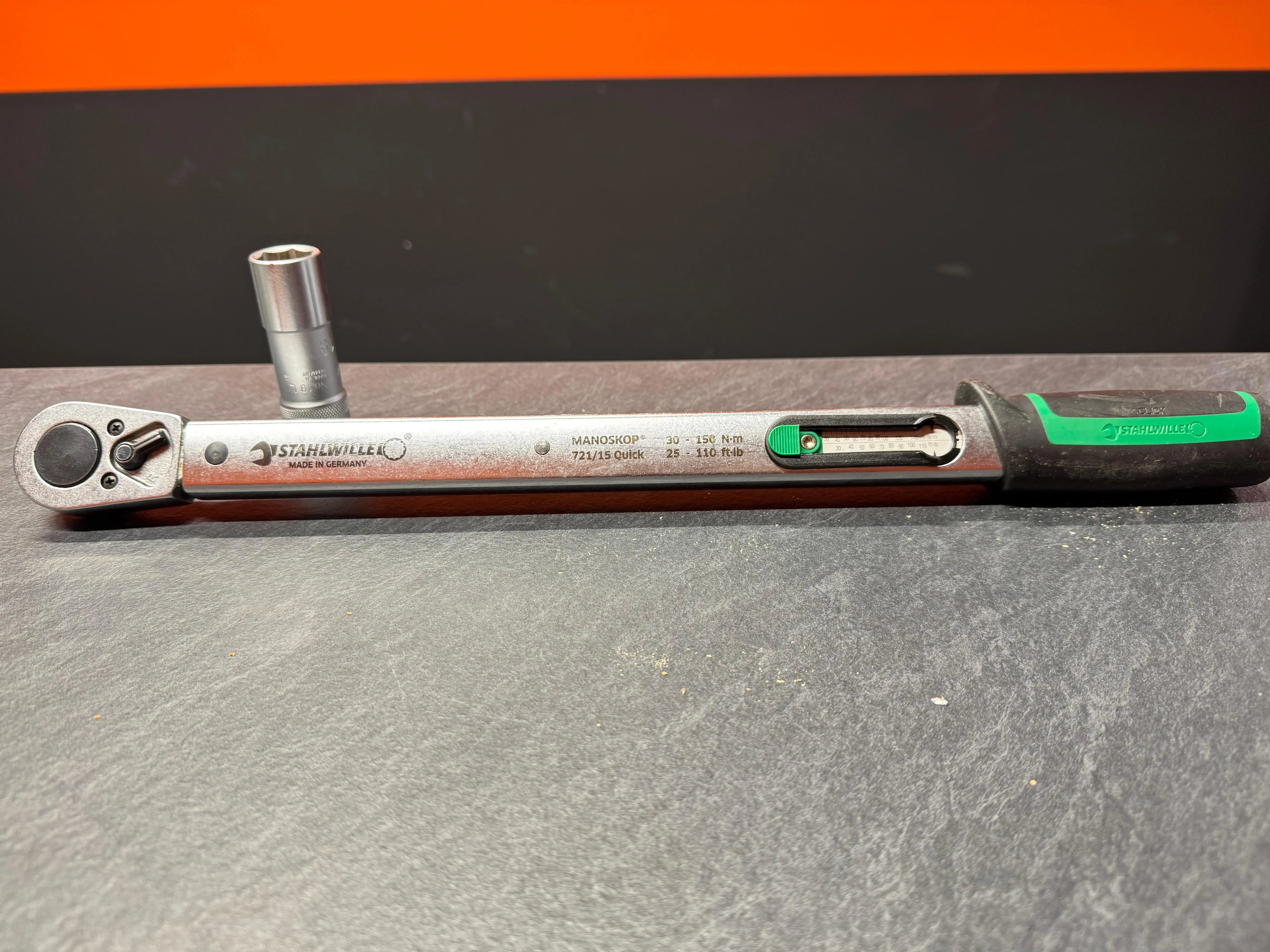 Cheie dinamometrica Stahlwille MANOSKOP 721/15 Quick, 1/2", 30-150 Nm, 25-110 ft-lb, Clichet 36 dinti, Germania - imagine 4
