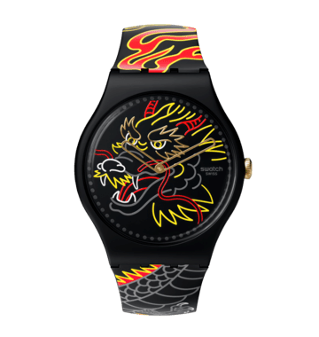 Ceas CASIO Dragon In Wind PAY ! SO29Z137-5300, 41MM, Analog, Quartz, 3 BAR /30M,, Swatchpay , negru+ Multicolor