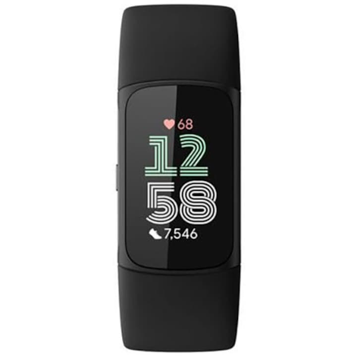 Bratara fitness Fitbit Charge 6, GPS, Android/iOS, Bluetooth, NFC, Negru
