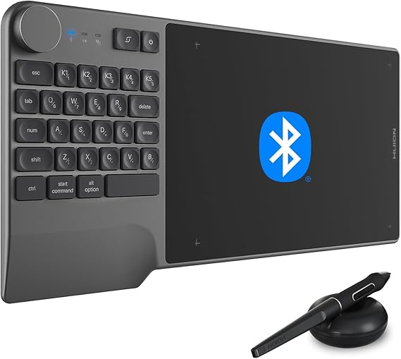 Tableta grafica HUION Inspiroy Keydial KD200, Viteza de citire creion (pps) 220pps, Niveluri de Presiune Creion 8192 USB-C, Bluetooth - imagine 3