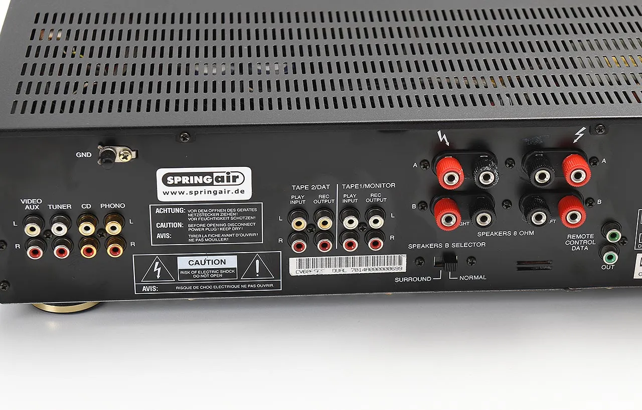 Amplificator Audio Dual CV 6065 RC, 2x85W Sinus 8 Ohm, 2x110-130W Impuls 8-4 Ohm, Clasa A, 6 Intrari, Phono, Tuner, CD, Tape, AUX, Surround, Negru - imagine 2