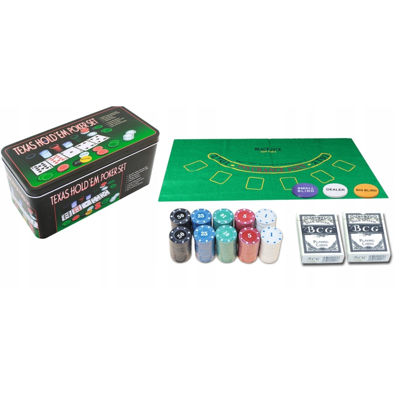 Set Poker DAR005, 200 Jetoane, Cutie Metal - imagine 2