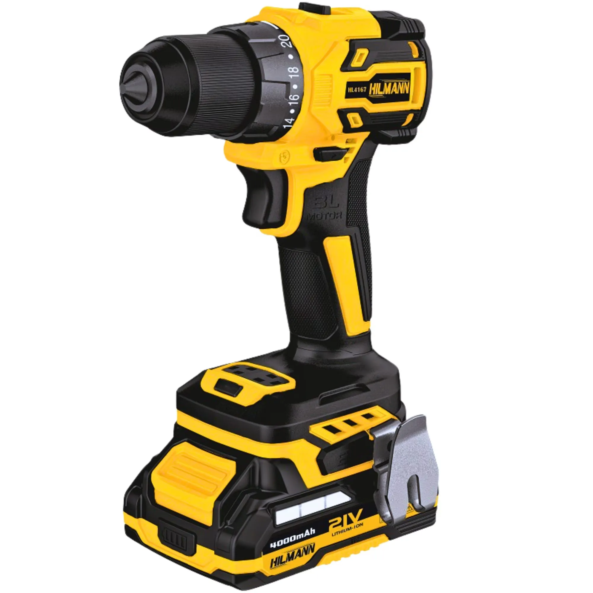 Masina de gaurit si insurubat cu impact, Hilmann RB-DBT2102T, 2x Acumulatori 21V 4000mAh + Incarcator