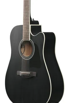 Chitara Electro-Acustica Ibanez AW84CE-WK Artwood, 6 Corzi, 20 Taste, Corp Okoume, Gat Nyatoh, Weathered Black - imagine 3