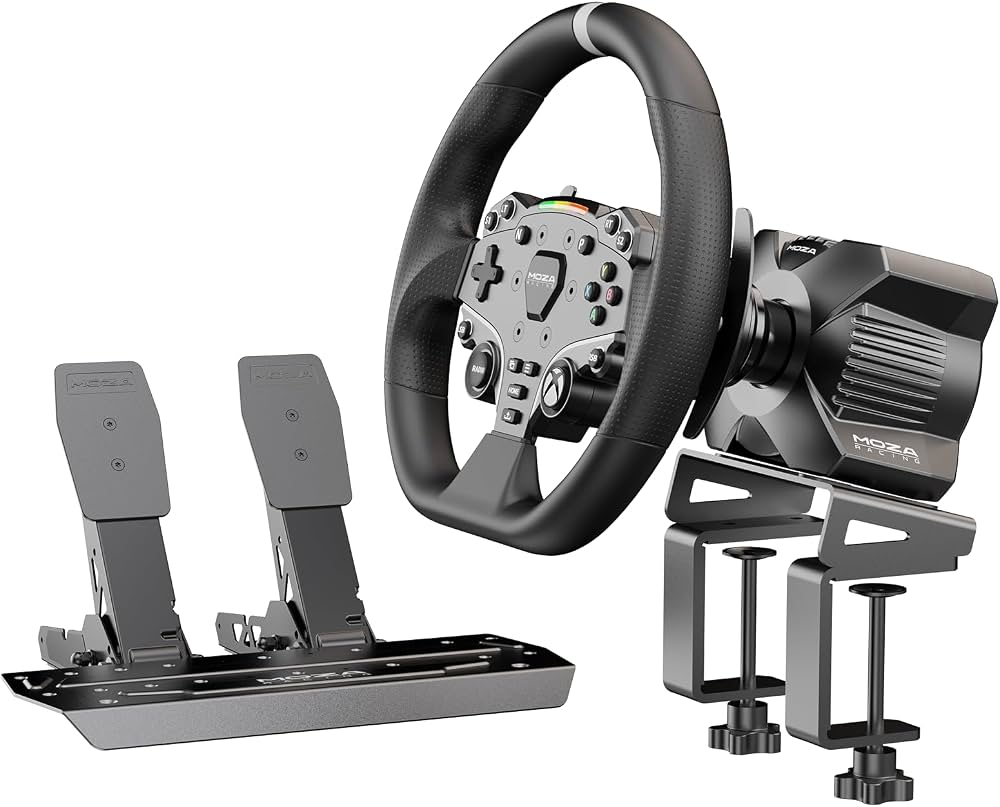 Kit Gaming Moza Racing R3, Volan Moza ES Lite + Pedale Moza SR-P Lite Racing Pedals, Compatibil PC si Xbox, Aluminiu - imagine 4