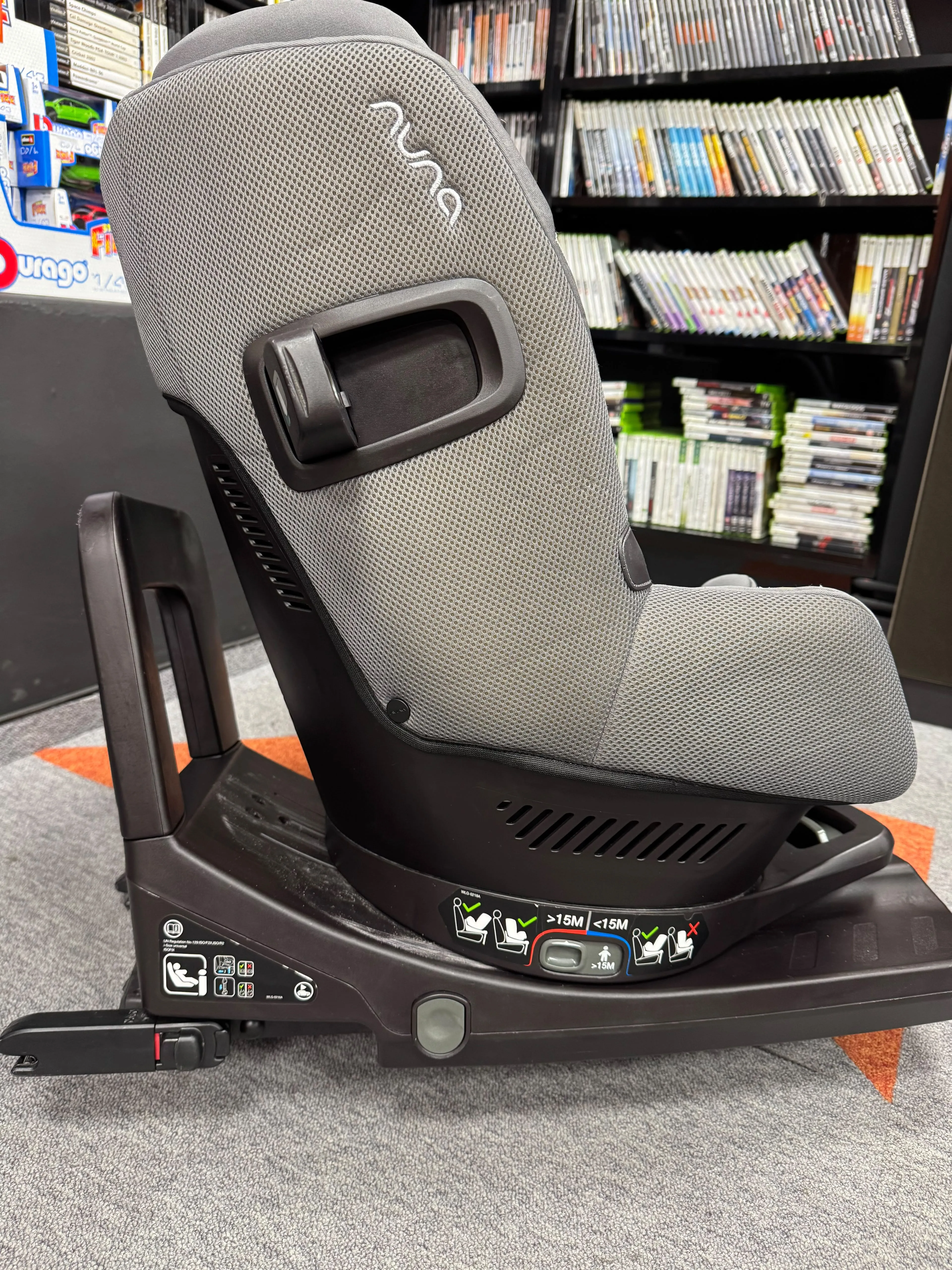 Scaun Auto Rotativ Luna PRYM i-Size, Rotatie 360 grade, ISOFIX, Marime 40–105 cm, Gri - imagine 3