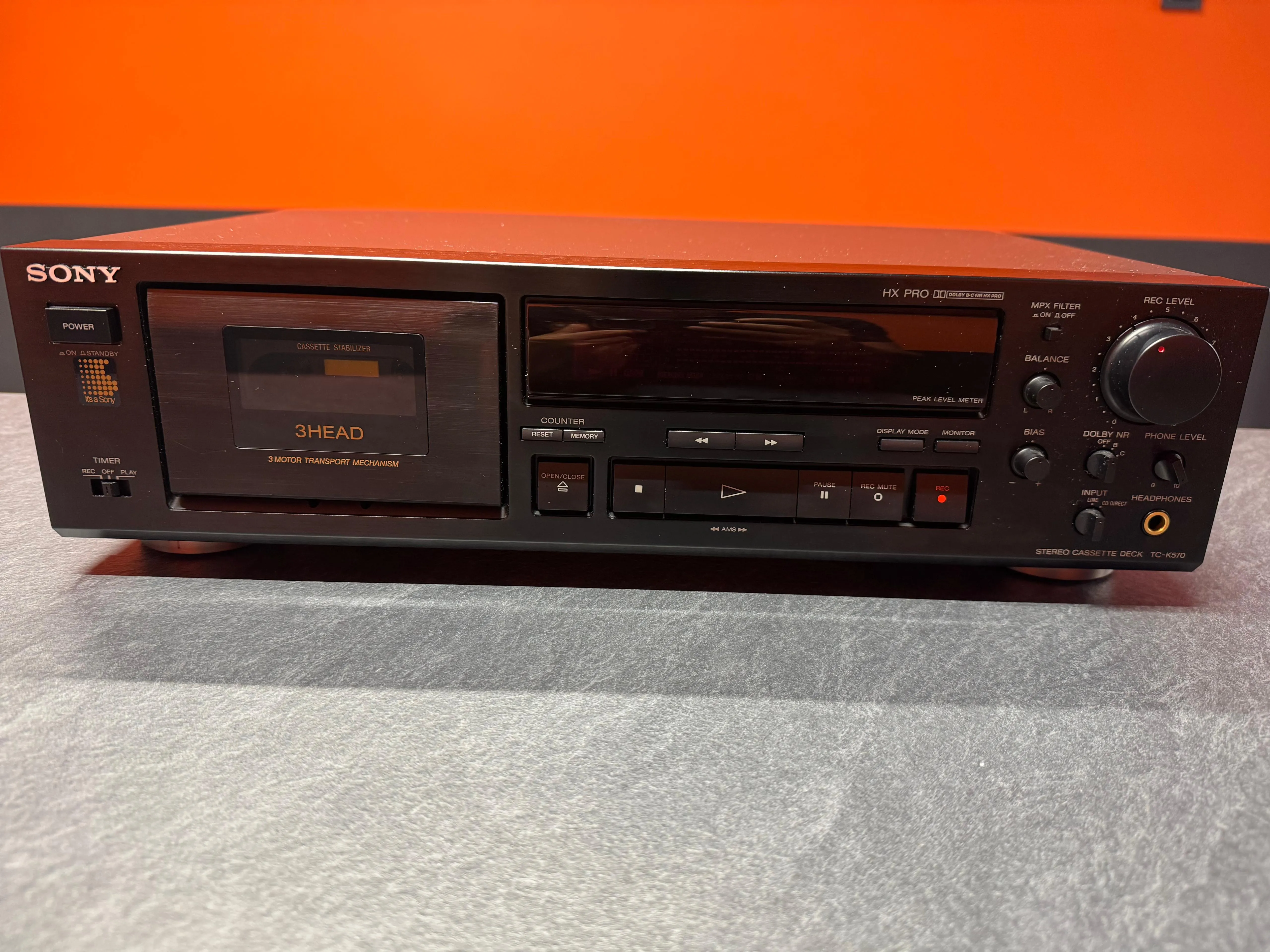 Casetofon Deck Sony TC-K570, 3 Head, Dolby B/C, HX Pro, Metal Tape