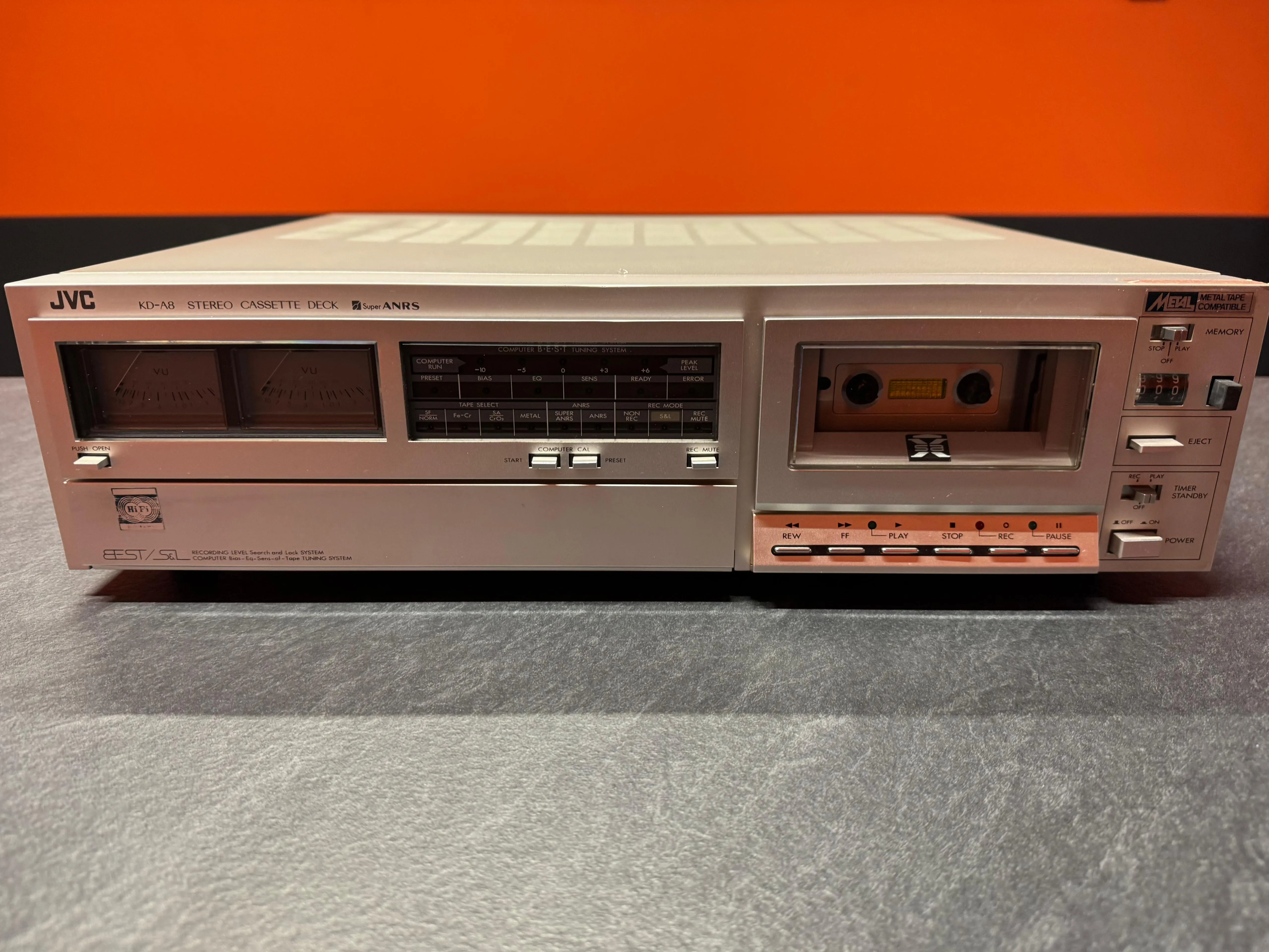 Casetofon Deck JVC KD-A8, 2 Head, ANRS, Metal Tape, 15Hz-18kHz, 11 kg