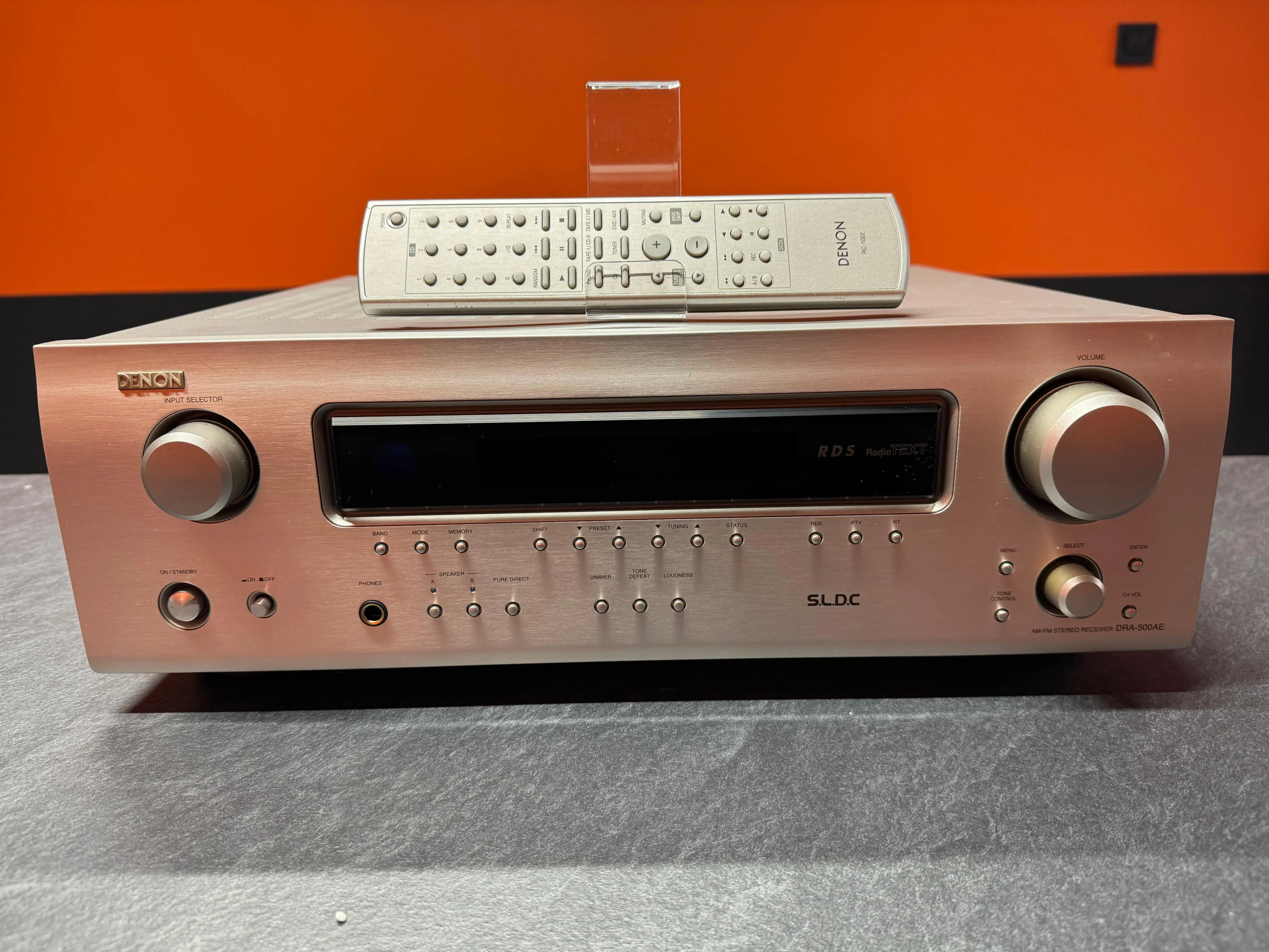 Receiver Stereo Denon DRA-500AE, 2x75W/8 Ohm, FM/AM, Phono, Telecomanda