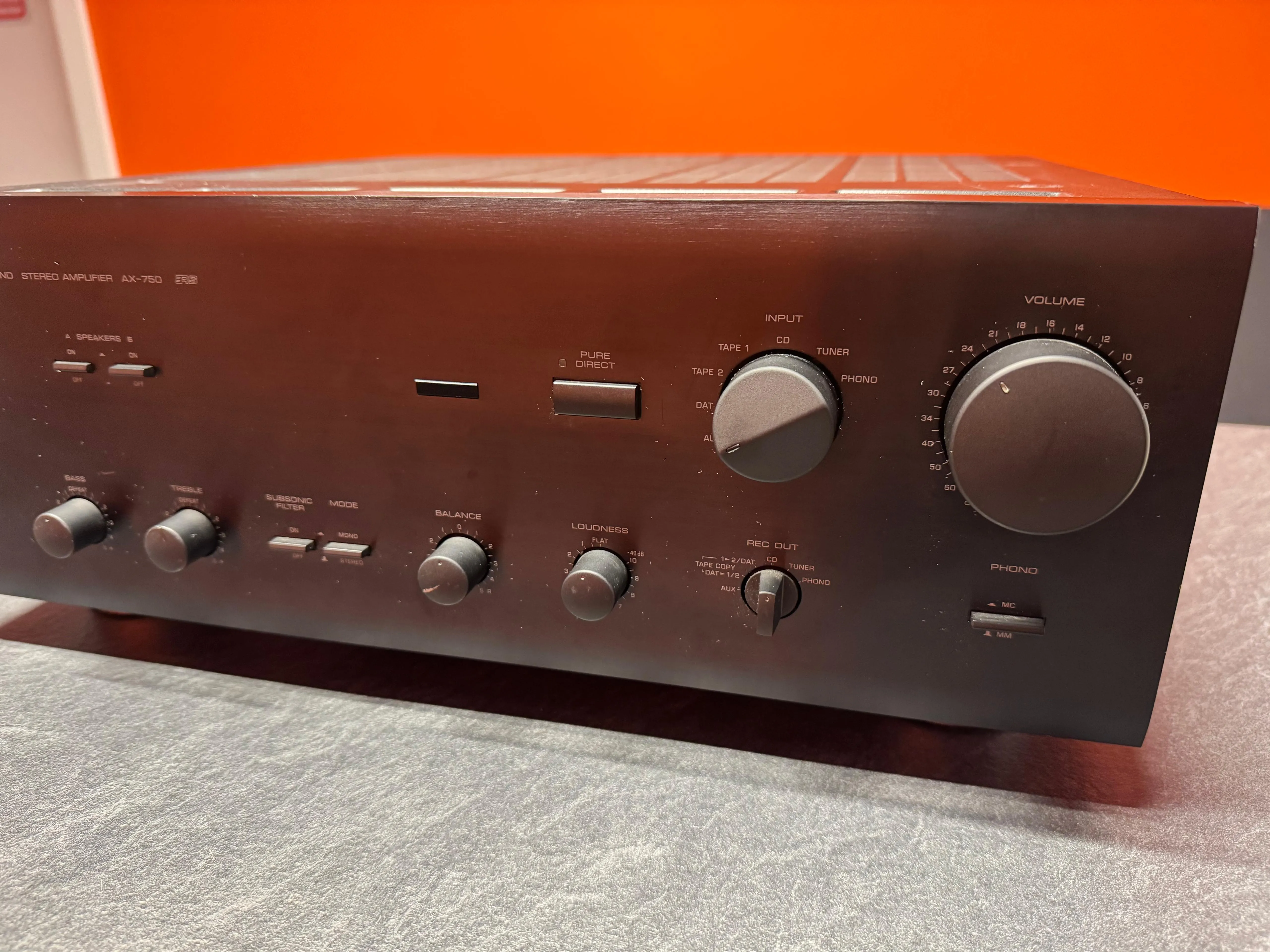 Amplificator Stereo Yamaha AX-750, 2x110W/8 Ohm, Phono MM/MC, Pre-Out - imagine 3