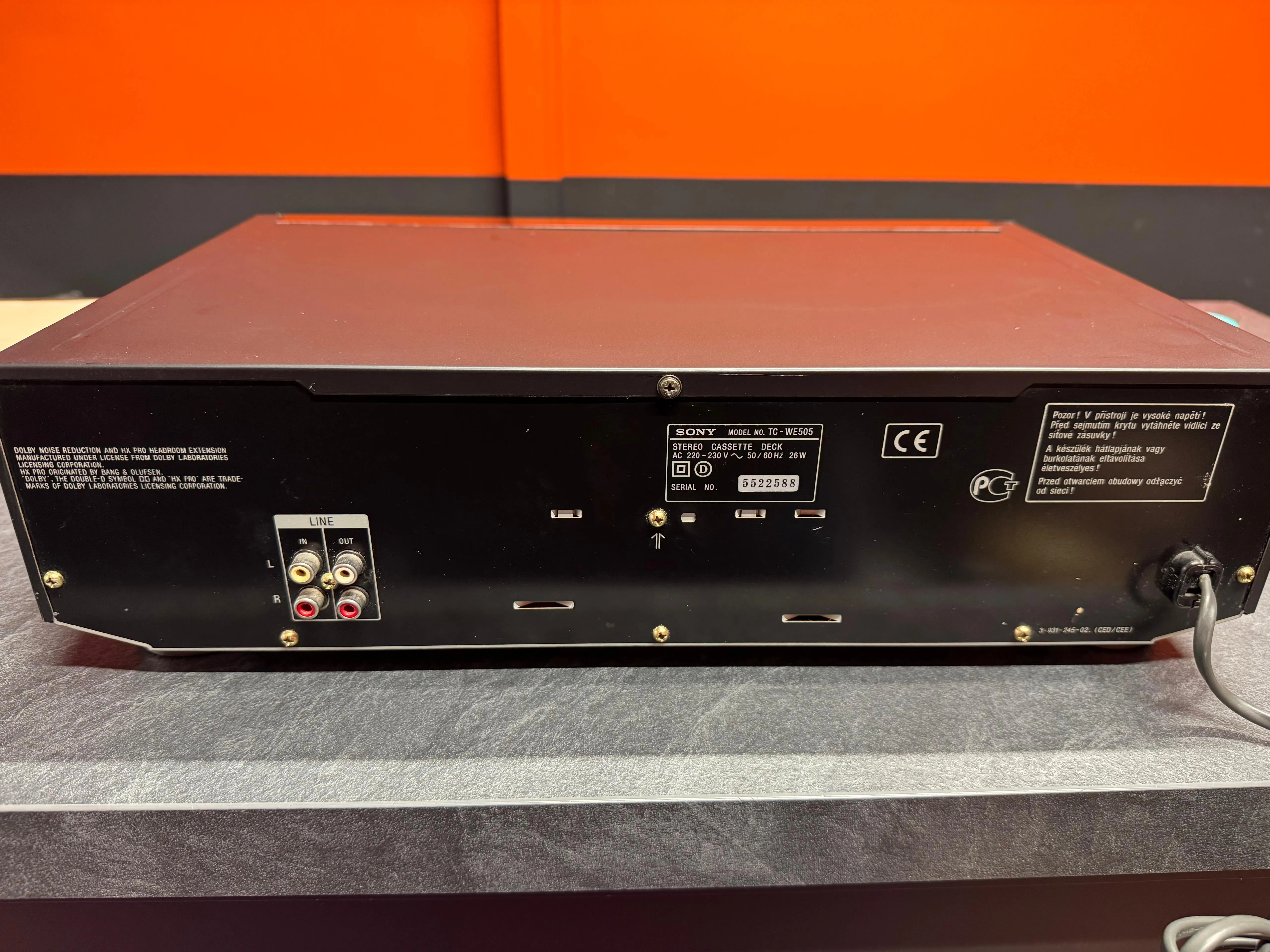 Casetofon Dublu Deck Sony TC-WE505, Auto Reverse, Dolby B/C, HX Pro, Metal Tape - imagine 4