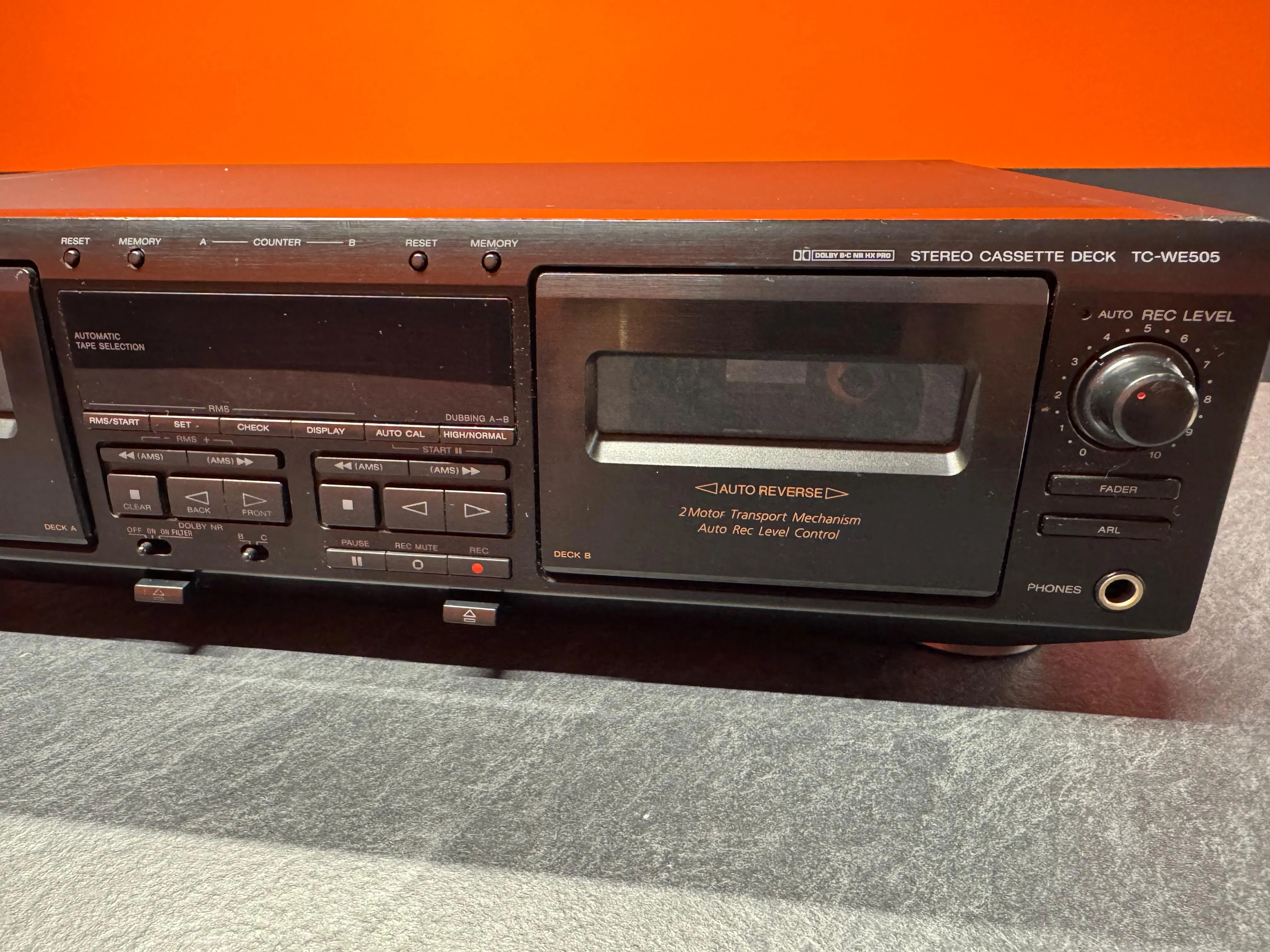 Casetofon Dublu Deck Sony TC-WE505, Auto Reverse, Dolby B/C, HX Pro, Metal Tape - imagine 2