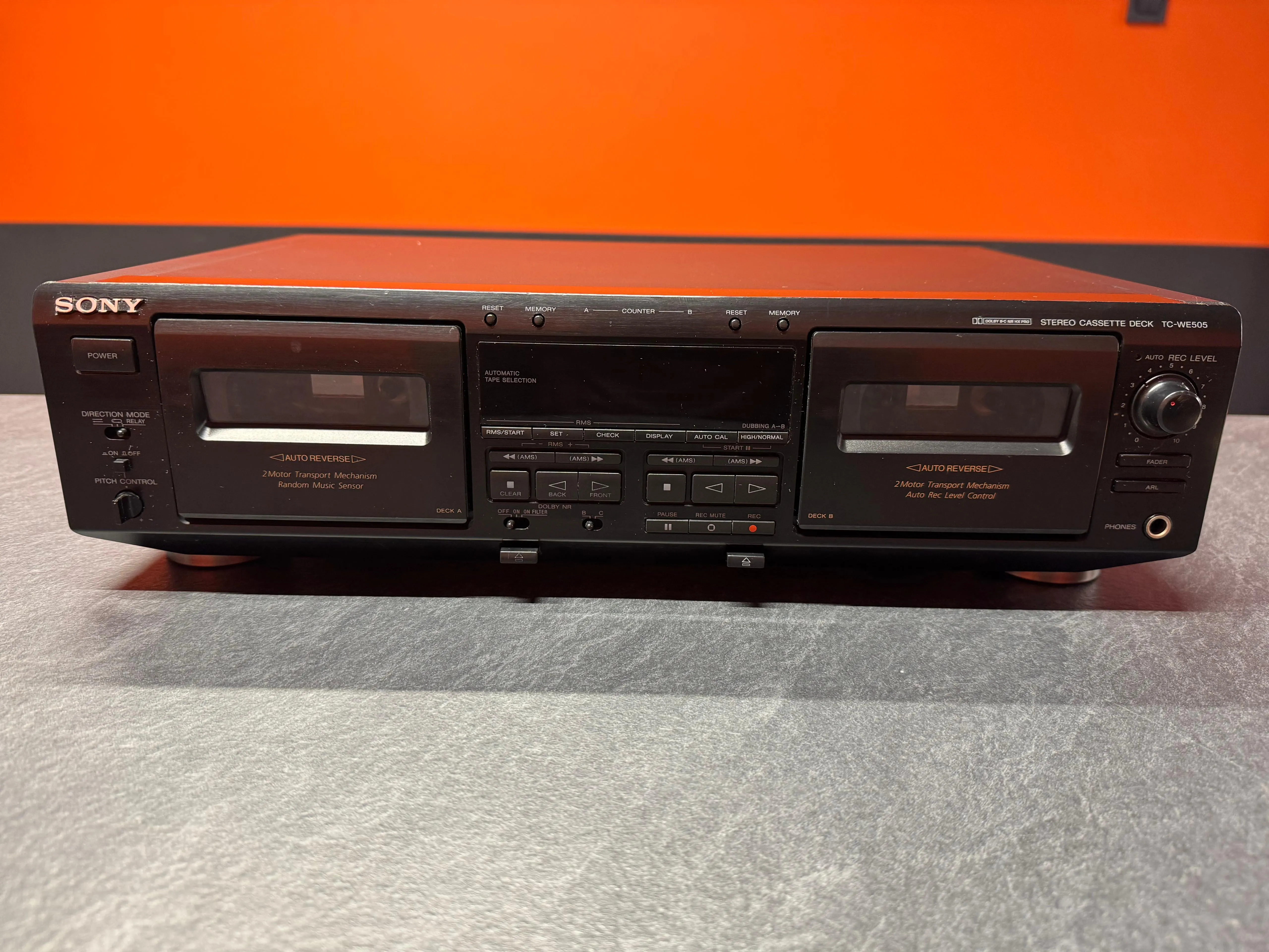 Casetofon Dublu Deck Sony TC-WE505, Auto Reverse, Dolby B/C, HX Pro, Metal Tape