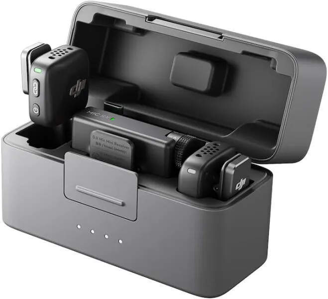 Lavaliera DJI Mic Mini 1, 2 TX + 1 RX + Charging Case, Gri