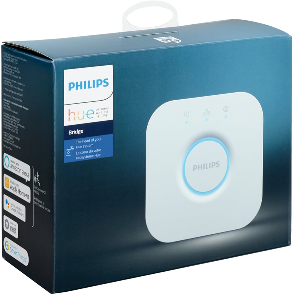 Consola PHILIPS Hue Bridge 8718696511800, Frecventa 2.4 GHz, 50 becuri, 10 Accesorii, iOS,Android, Control vocal, Wi-Fi, Alb - imagine 2