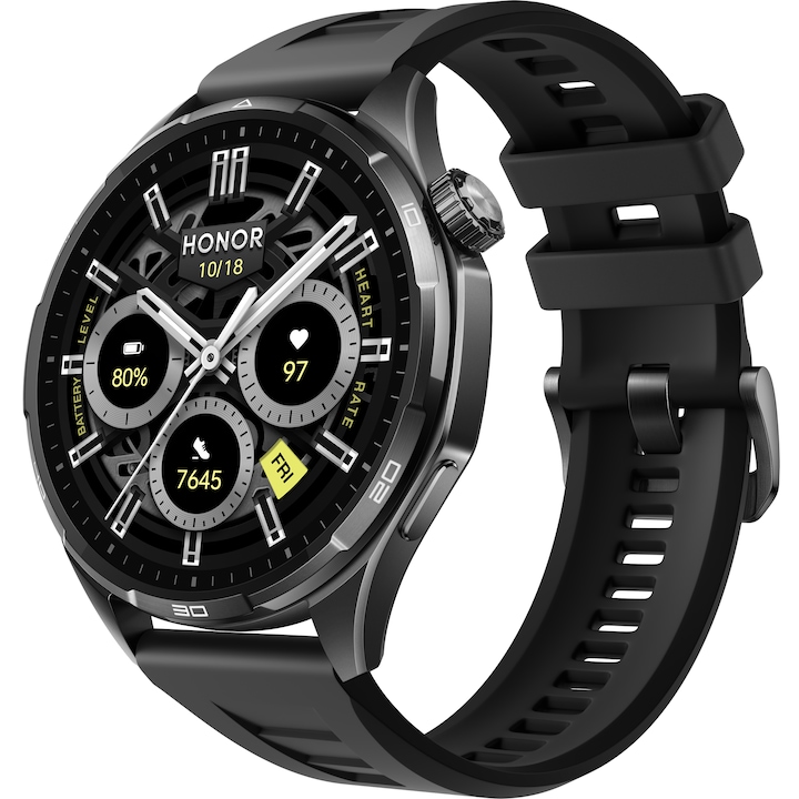 SmartWatch HONOR Watch 6, ROM-B09, Shadow Black, Black Fluoroelastomer Strap