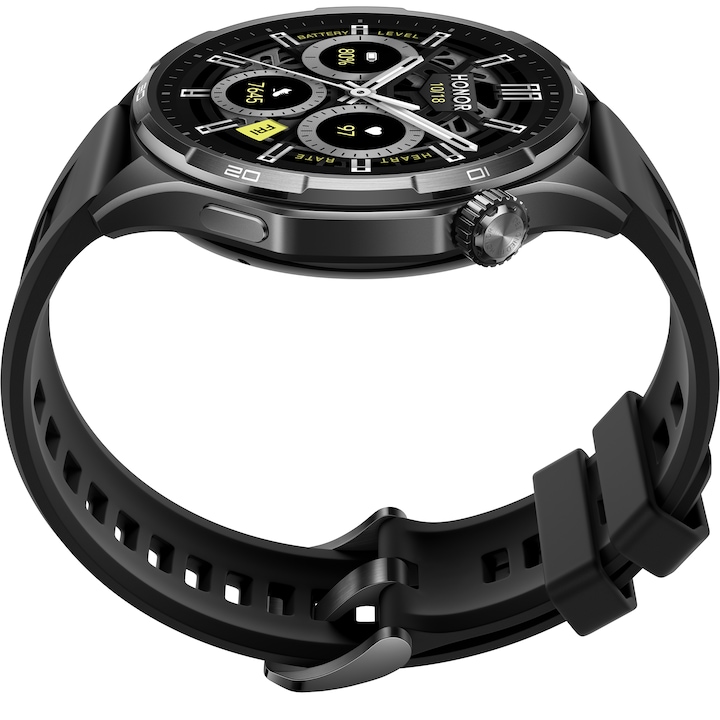 SmartWatch HONOR Watch 6, ROM-B09, Shadow Black, Black Fluoroelastomer Strap - imagine 2