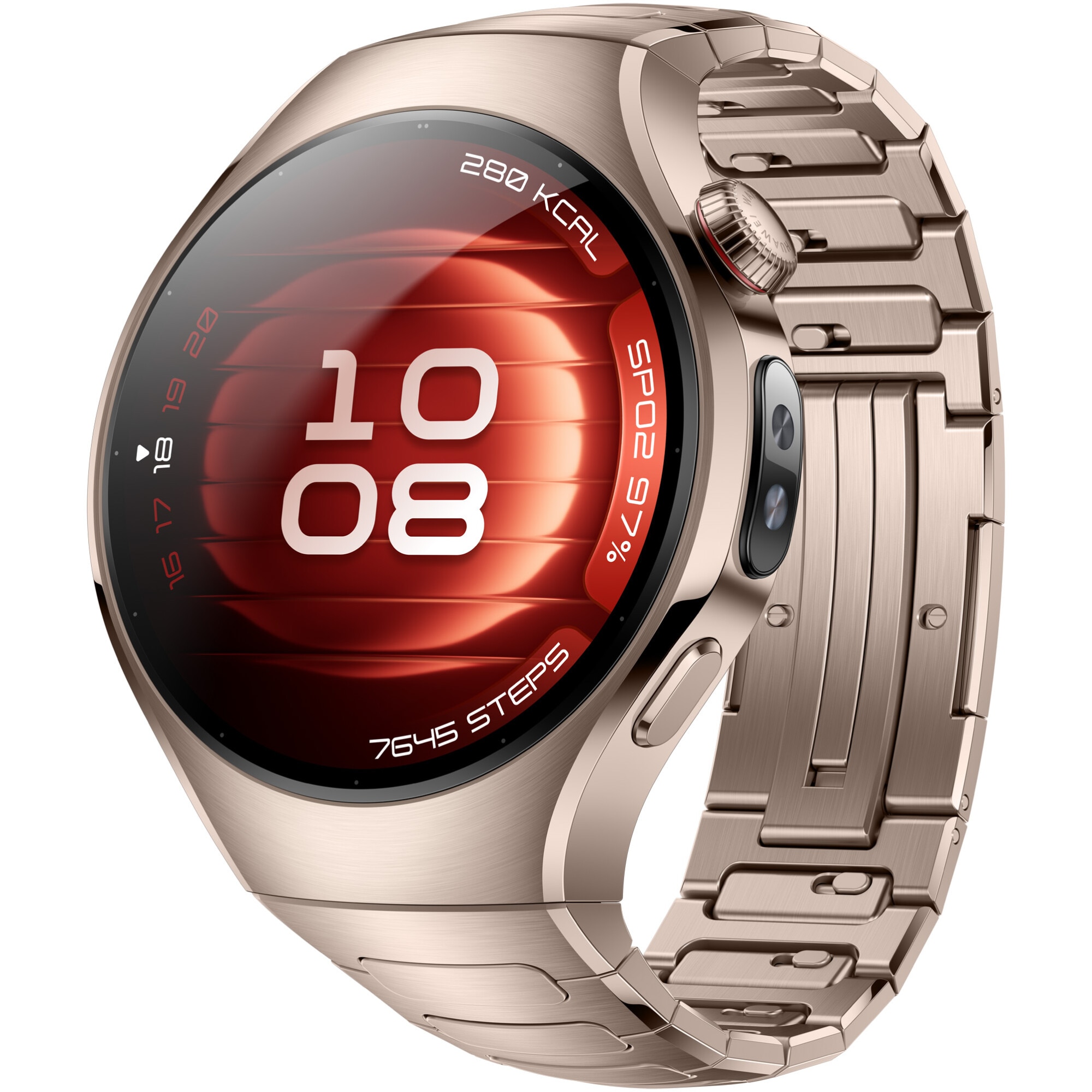 Smartwatch Huawei Watch 5 SOC-AL00 42 mm, Bluetooth, Cellular, Android/iOS, Sand Gold Steel Case, Sand Gold Titanium Strap
