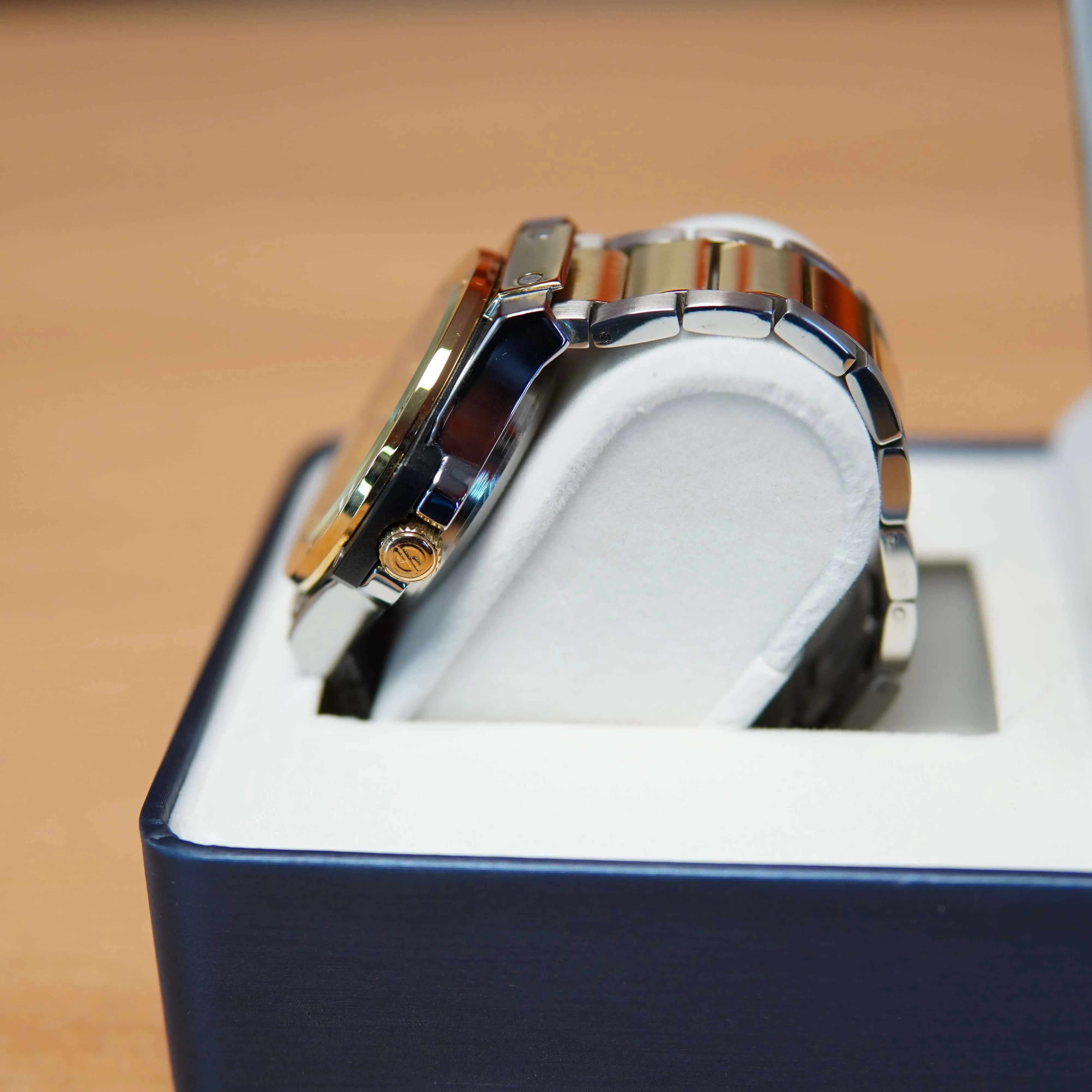Ceas Barbatesc Sveston SV-9280G, 45mm, Automatic, 3 ATM, Galben-Argintiu - imagine 4