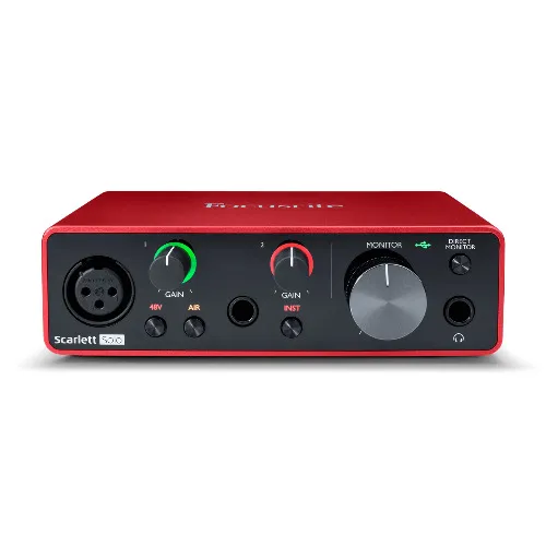Interfata Audio Focusrite Scarlett Solo 3rd Gen, 2-In/2-Out, 24-bit/192kHz, XLR, Instrument 6.3mm, Phantom 48V, Direct Monitor, USB-C, Rosu - imagine 5