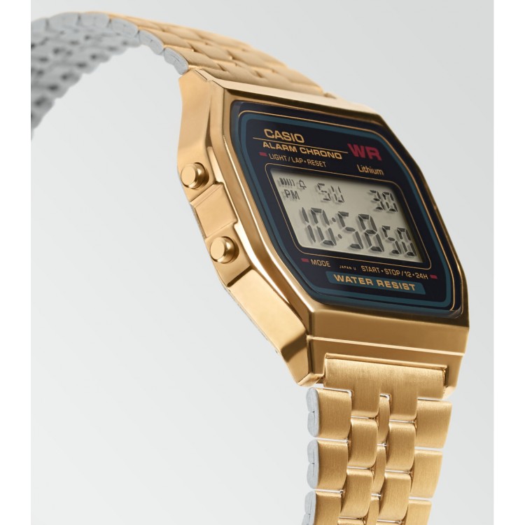 Ceas unisex Casio Vintage A159WGE, digital, mecanism quartz, Auriu - imagine 2
