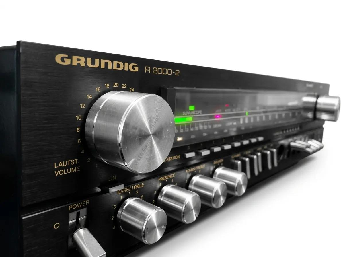 Receiver Stereo Grundig R2000, 50 W x 2 Canale, 4 Ohmi, FM (87.5 - 108 MHz), MW, LW, 20Hz - 20kHz, 4 x Intrari DIN, 4 x Iesiri DIN, 2 x Jack 6.3mm, Metalic Brown - imagine 2