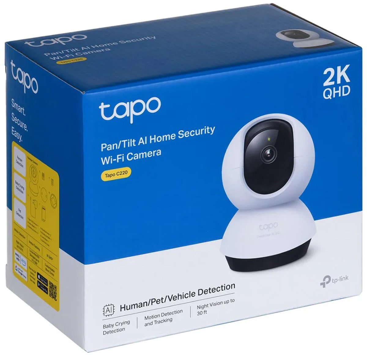 Camera de supraveghere Smart TP-Link Tapo C220 cu Pan/Tilt 360 grade, 2K 4MP QHD - imagine 3
