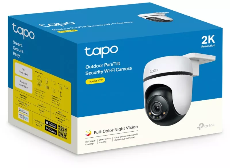 Camera de supraveghere Smart TP-Link Tapo C510W Outdoor Pan/Tilt 360 grade, rezolutie 2K, Wireless, Full Color Night Vision, IP65, Two-Way Audio, Detectarea persoanelor si miscarilor, Alarma sonora - imagine 3