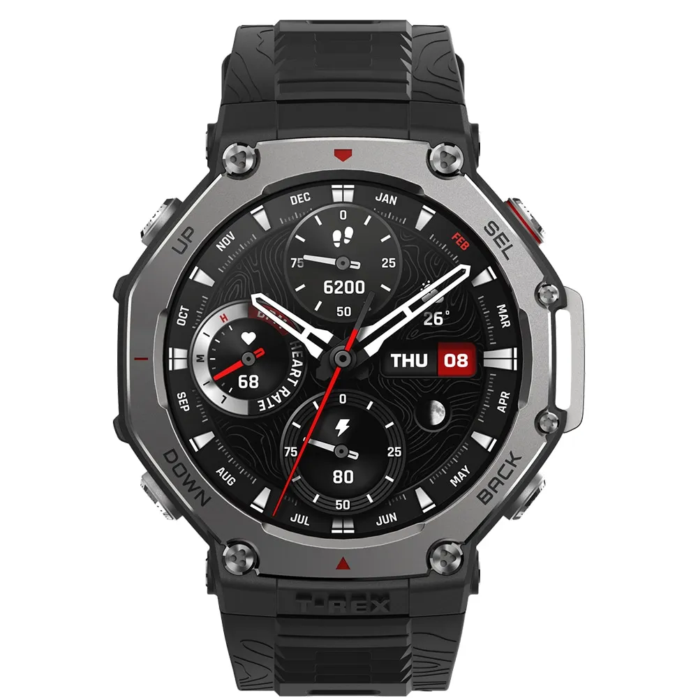 Smartwatch Amazfit T-Rex 3, AMOLED 1.5", GPS Dual-Band, Wi-Fi, Bluetooth, 10 ATM, Autonomie pana la 27 zile, Onyx - imagine 2