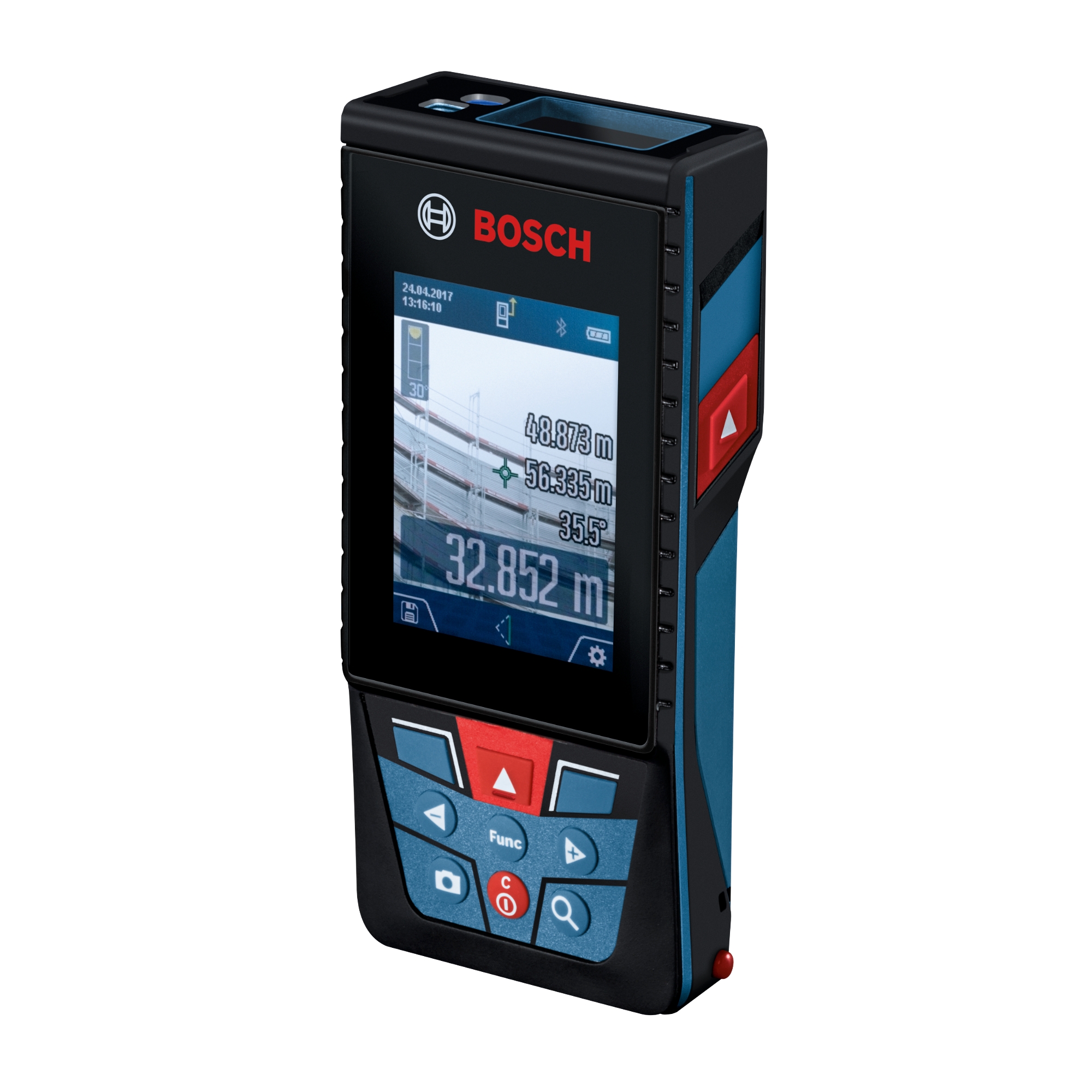 Telemetru cu laser Bosch GLM 120C, Raza de lucru 120m, Albastru