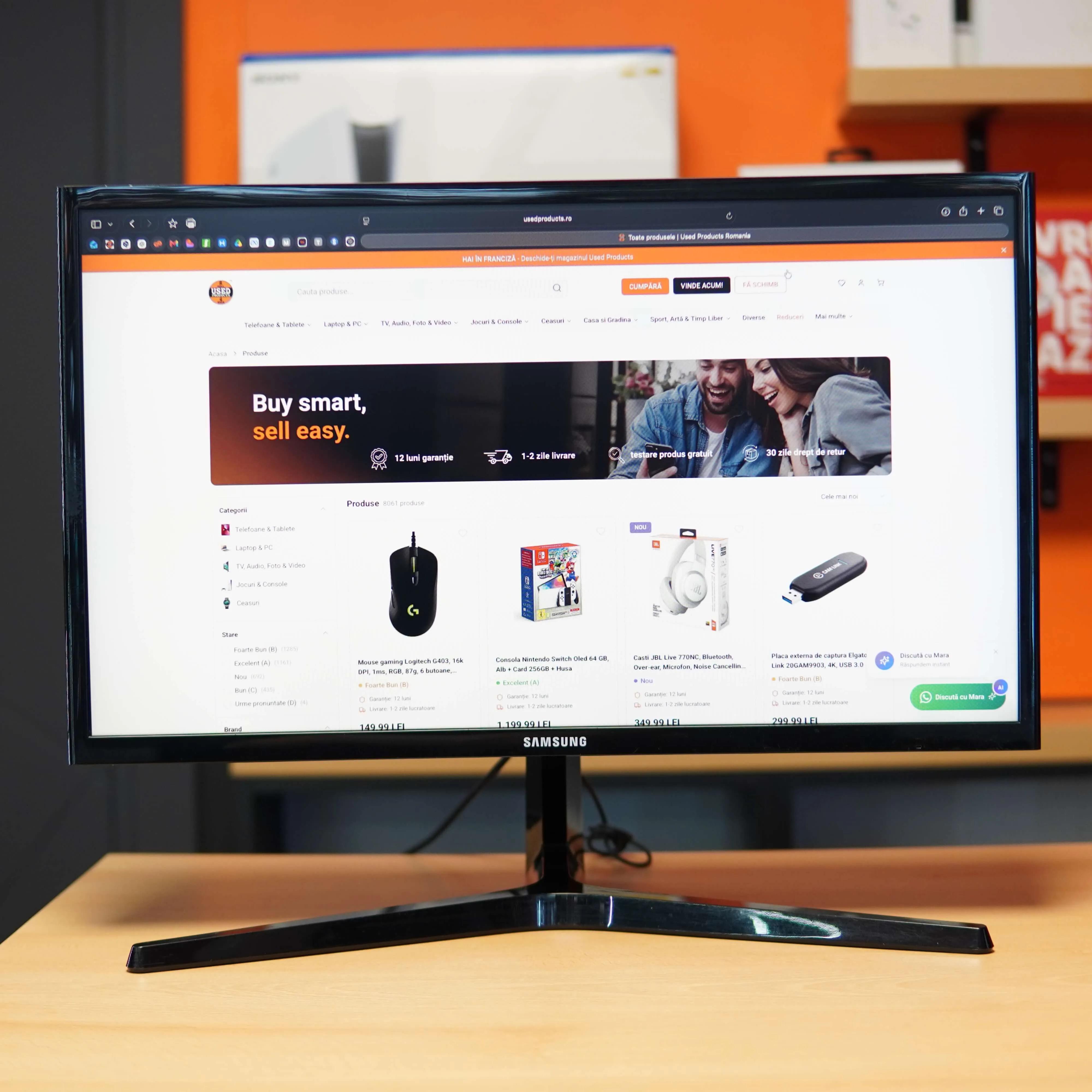 Monitor Gaming Curbat Samsung LC24RG50FQ, 23.5", Full HD,  LED VA, 144 Hz, FreeSync, negru - imagine 2