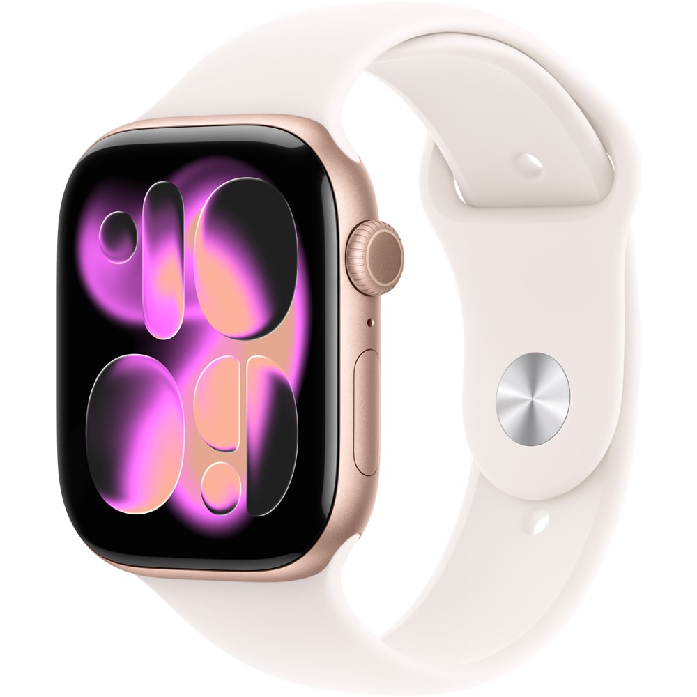 Apple Watch Series 11, 42mm, GPS, Rose Gold Aluminium Case, Light Blush Sport Band, A3331