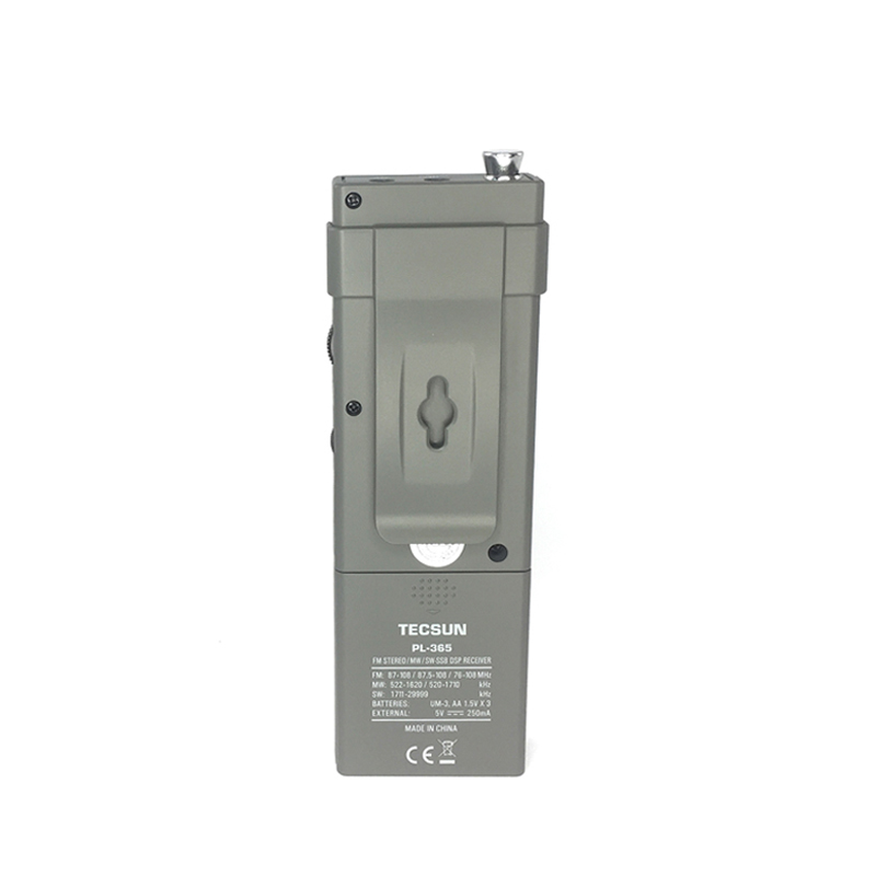 Radio Portabil de buzunar Tecsun PL-365, USB/LSB, AM/SW/FM, Temporizator de alarmă și oprire, 0.5W, 4 ohm, 450 de locații de memorie, Gri - imagine 2