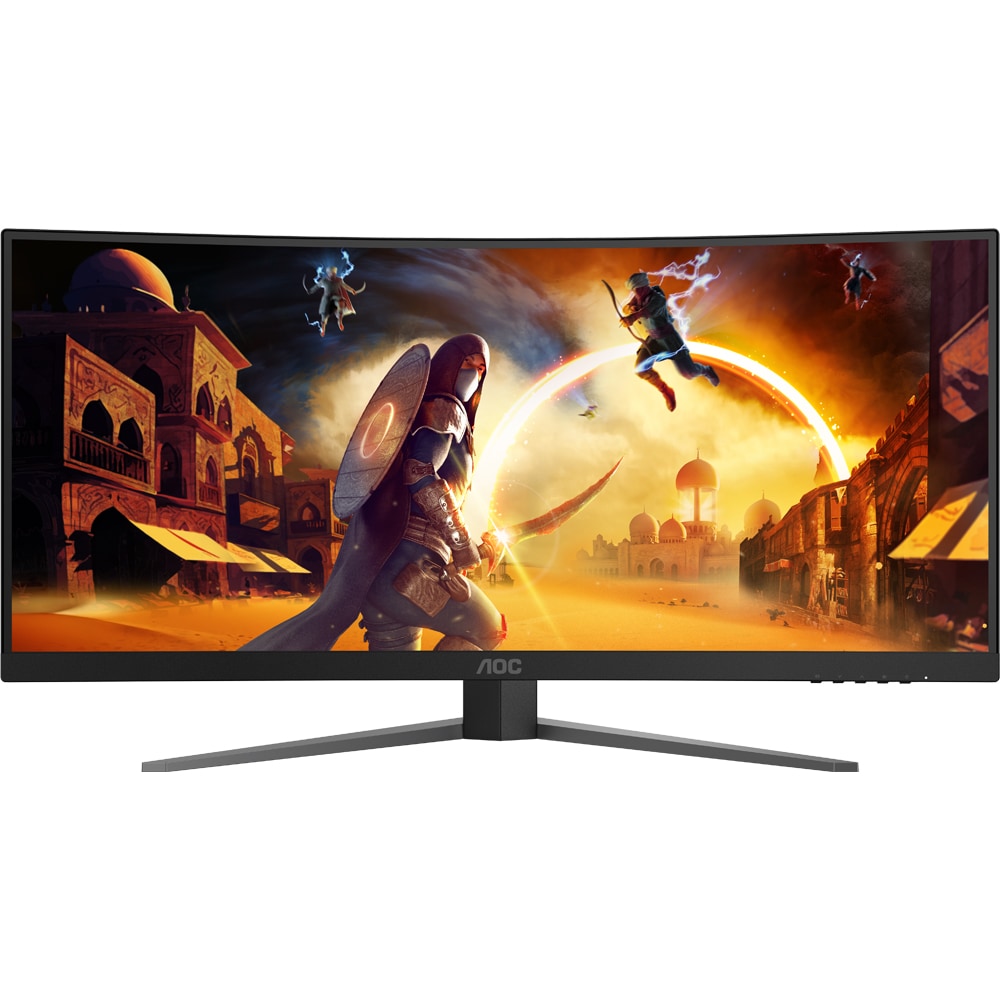 Monitor Gaming curbat LED VA AOC CU34G4, 34 inch, UWQHD, 180Hz, 1ms, HDMI, DisplayPort, Negru - imagine 2