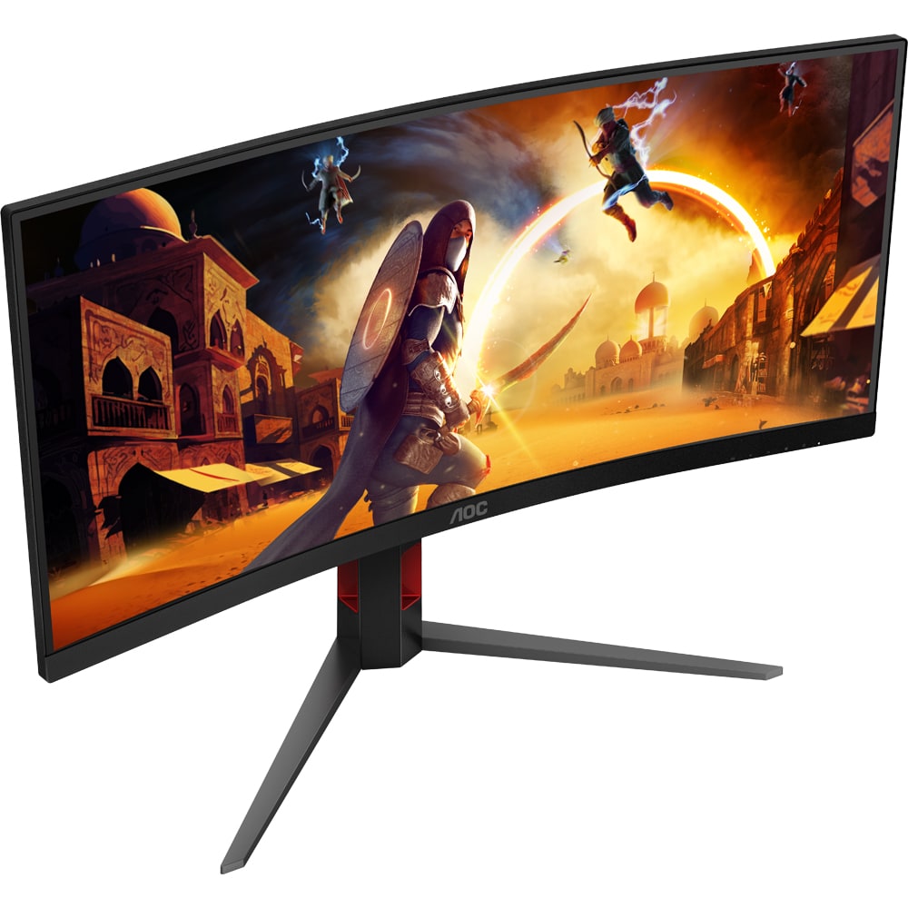Monitor Gaming curbat LED VA AOC CU34G4, 34 inch, UWQHD, 180Hz, 1ms, HDMI, DisplayPort, Negru - imagine 4