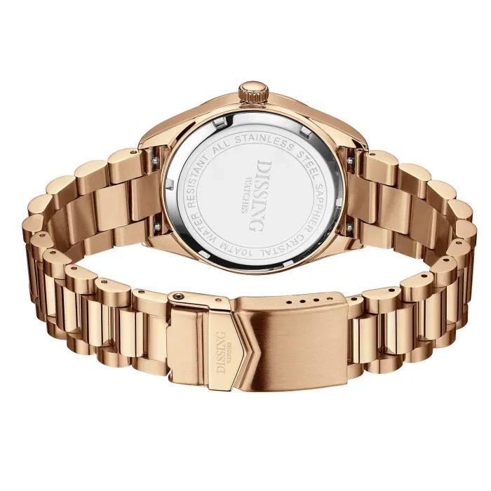 Ceas Barbatesc Dissing Day Date D1725, Quartz, 39 mm, Sapphire Crystal, Day-Date, 10 ATM, Rose Gold / Brown - imagine 2