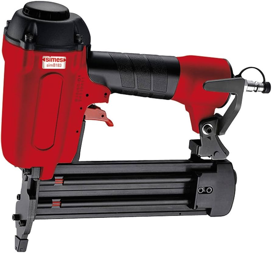 Pistol Pneumatic de Batut Cuie Simes simB183, Brad 1.83 mm, 15-50 mm, 5-8 Bar, Valiza, Red