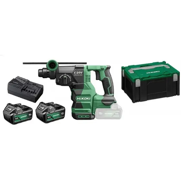 Ciocan Rotopercutor HiKOKI DH1826DA, 18V, SDS-Plus, Brushless, 3.2 J, 26 mm, 2 Acumulatori 5 Ah, Incarcator, Valiza, Green / Black