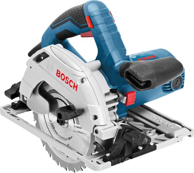 Fierastrau Circular Bosch Professional GKS 18V-57 G, 18V, Disc 165 mm, 3400 RPM, Adancime de Taiere 57 mm, 2 Acumulatori Compatibili BAT618 18V 8 Ah, Incarcator, L-BOXX, Blue
