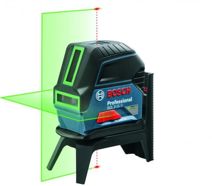Nivela Laser Bosch Professional GCL 2-50 G, Laser Verde, 2 Linii + 2 Puncte, 15 m, IP64, Suport RM 10, Husa