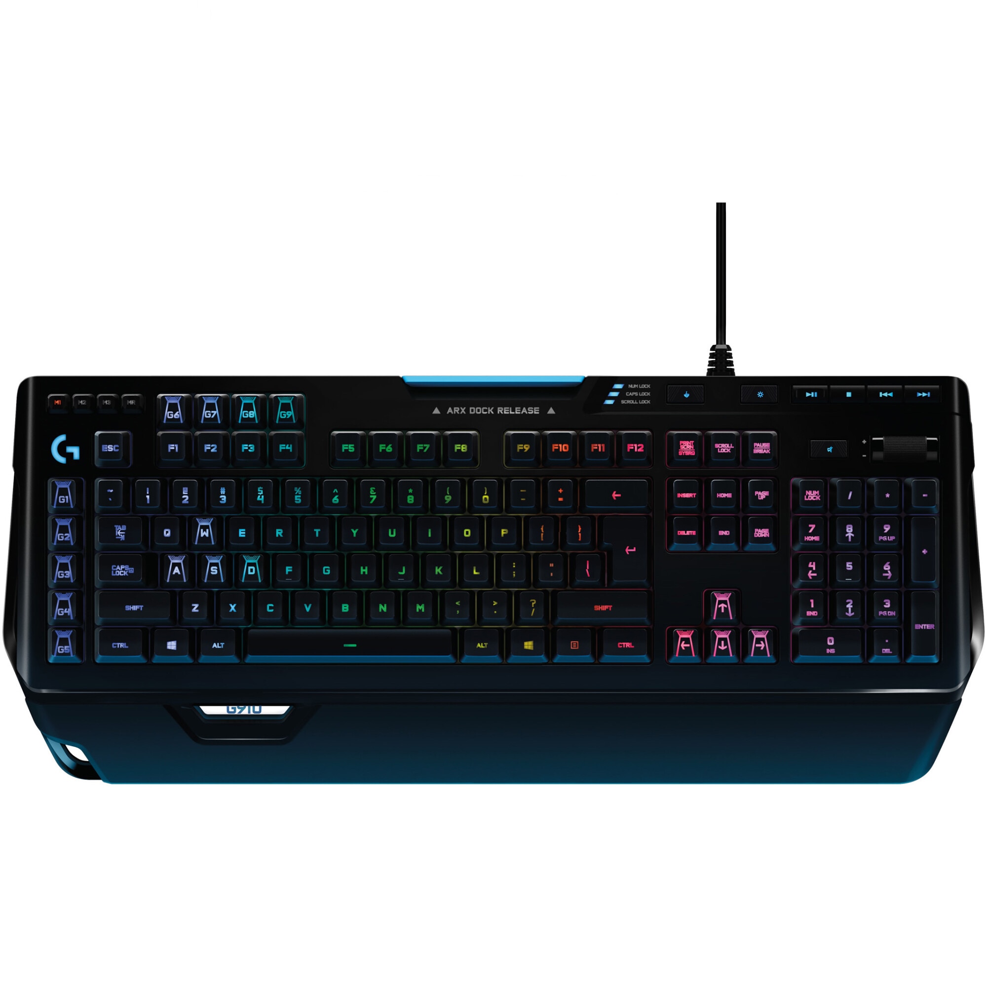 Tastatura Gaming Mecanica Cu Fir Logitech G910 Orion Spectrum, RGB, Switch Romer-G, Butoane Multimedia, USB, Negru