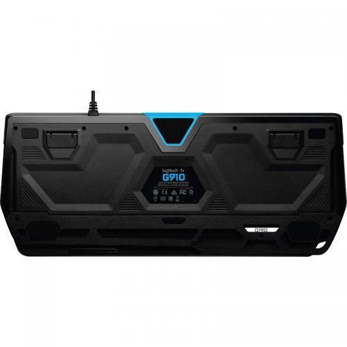 Tastatura Gaming Mecanica Cu Fir Logitech G910 Orion Spectrum, RGB, Switch Romer-G, Butoane Multimedia, USB, Negru - imagine 2