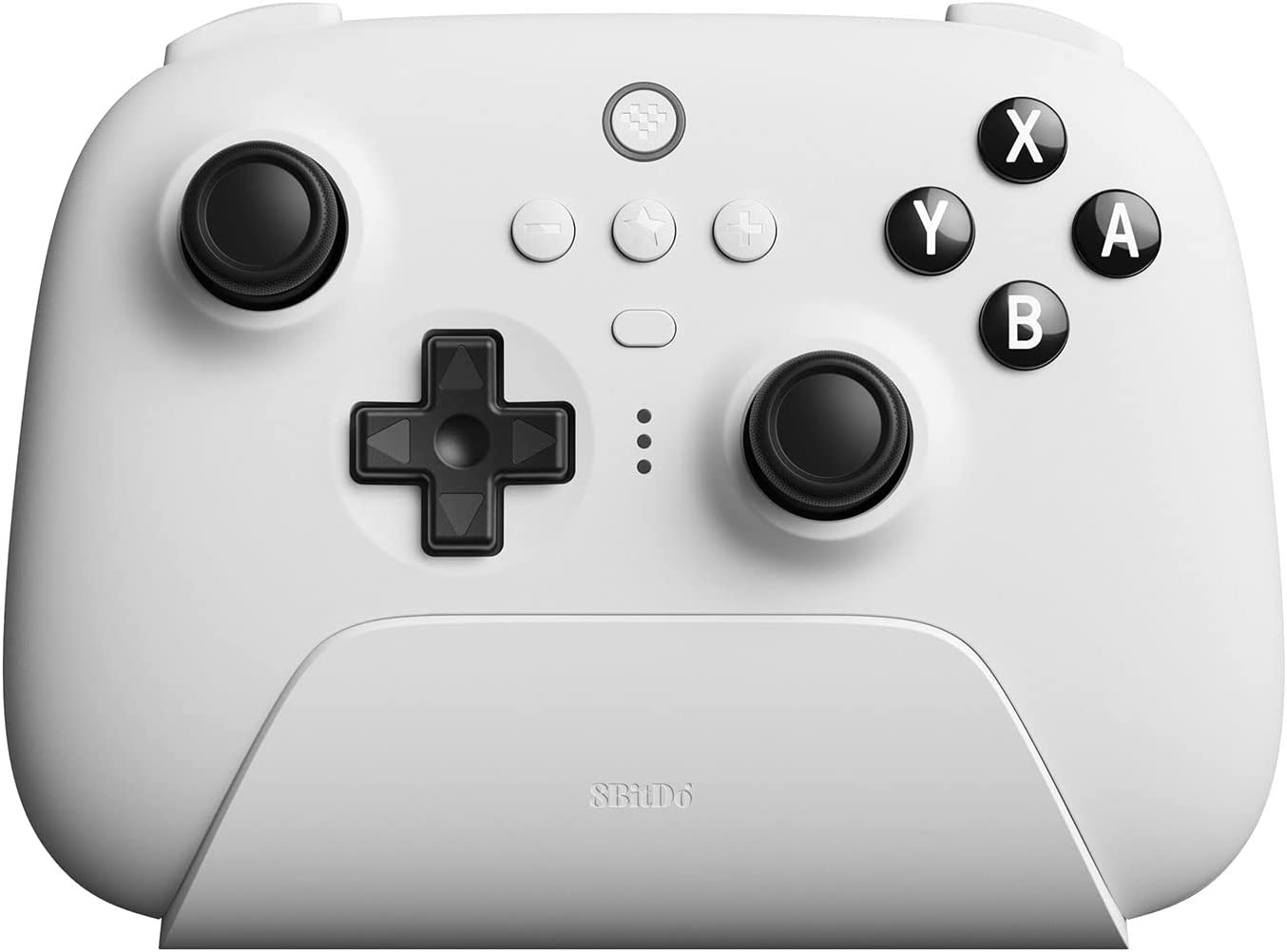 Controller Wireless 8BitDo Ultimate, Hall Effect, Bluetooth, 2.4 GHz, USB Type-C, cu Statie de Incarcare, White