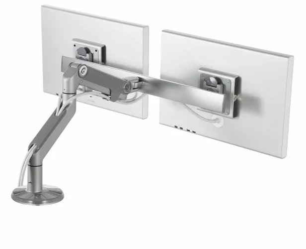 Brat Dual pentru Monitoare Humanscale M8, Crossbar, 2x VESA 75 x 75 / 100 x 100 mm, Prindere pe Birou - imagine 2