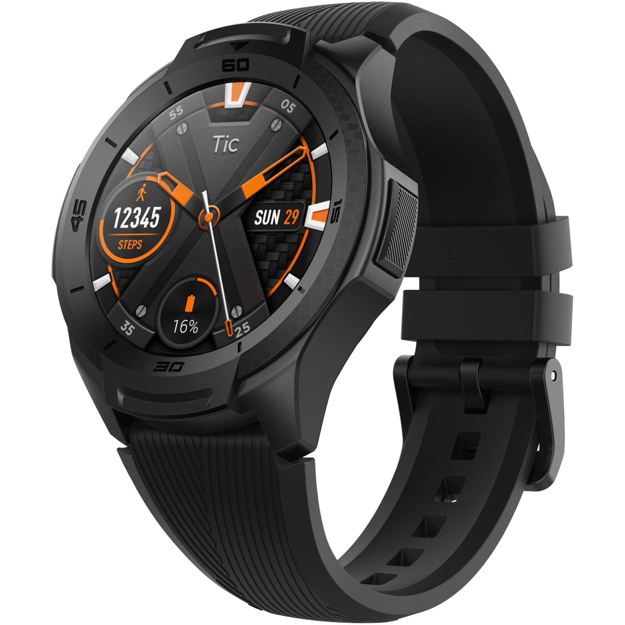 Smartwatch Mobvoi TicWatch S2, Display AMOLED 1.39 Inch, GPS, Wi-Fi, Bluetooth, 5 ATM, Black - imagine 2