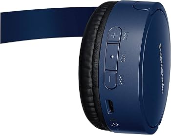 Casti Wireless Panasonic RB-HF420B, Bluetooth, Autonomie pana la 50 Ore, Difuzoare 30 mm, Blue - imagine 2