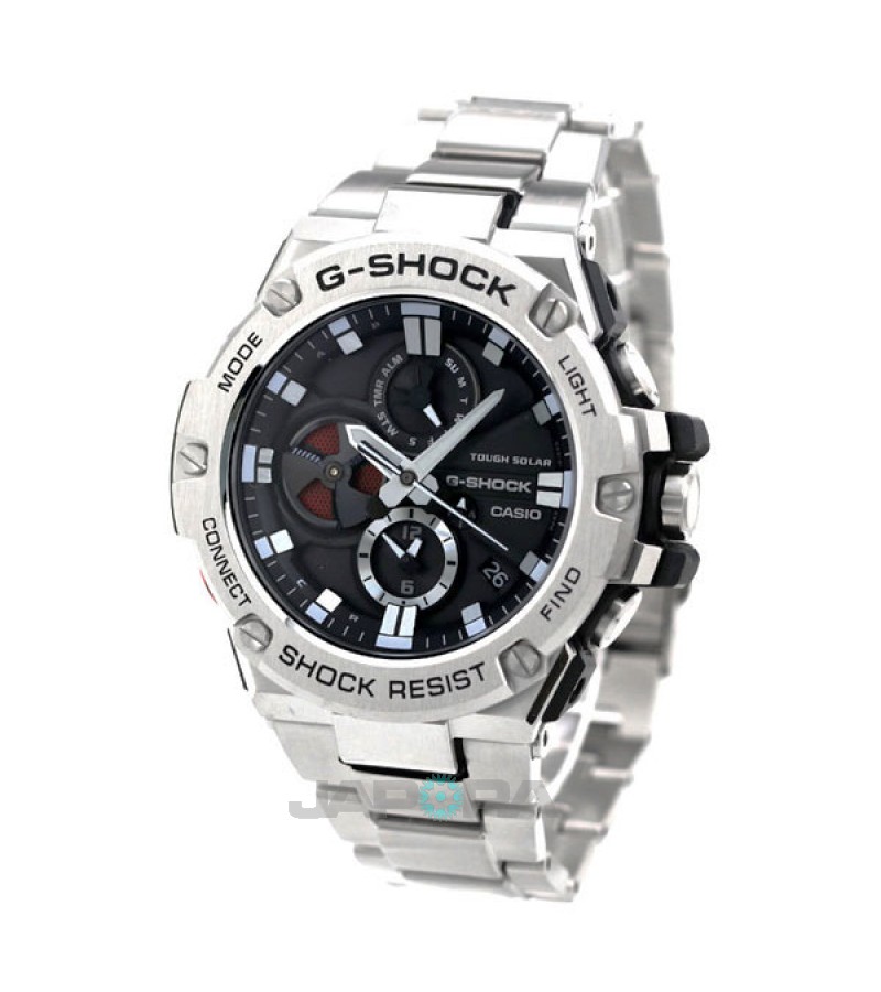 Ceas barbatesc Casio G-Shock G-Steel GST-B100D-1ADR, cu mecanism Tough Solar, conexiune Bluetooth, carcasa si bratara din otel inoxidabil, rezistent la apa 200m - imagine 3